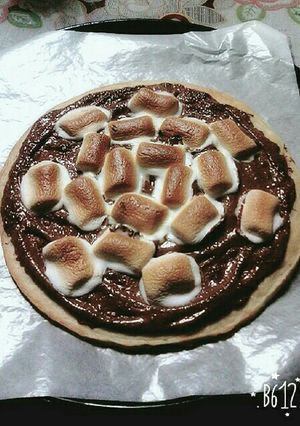 チョコとマシュマロのデザートピザ-レシピのメイン写真