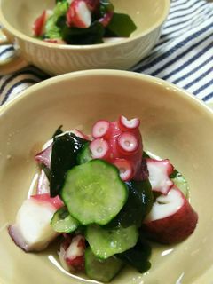 お家で簡単♡タコときゅうりの酢の物!-レシピのメイン写真