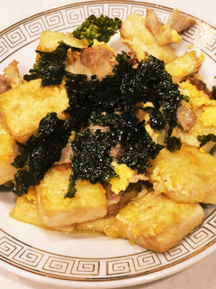 豆腐と豚肉揚げの卵和え-レシピのメイン写真