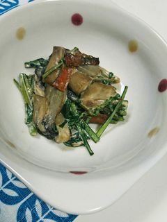 菊菜とエリンギのオイマヨ炒め-レシピのメイン写真