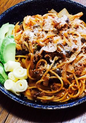 ナスとひき肉のパスタ-レシピのメイン写真
