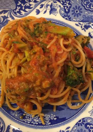 ズッキーニを混ぜたカロリーカットパスタ-レシピのメイン写真