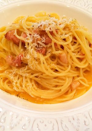 生クリ不要☆ローマ風カルボナーラ濃厚!-レシピのメイン写真