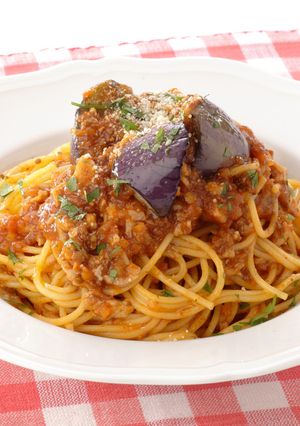 なすのピリ辛ミートスパゲティ-レシピのメイン写真