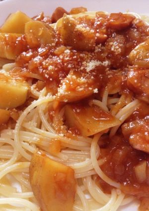 じゃがいもとウインナーのトマトパスタ-レシピのメイン写真