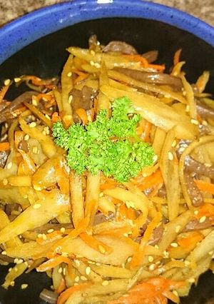コンニャクとゴボウのピリ辛炒め❗-レシピのメイン写真