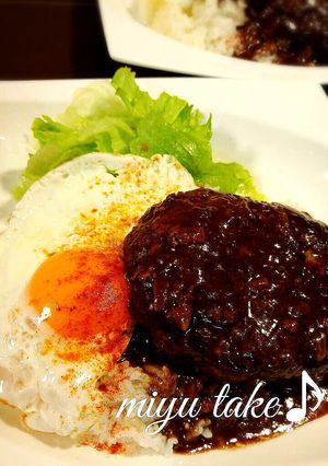 ハンバーグonライス♪-レシピのメイン写真