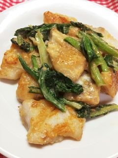 たらと小松菜のオイスターマヨネーズ炒め-レシピのメイン写真