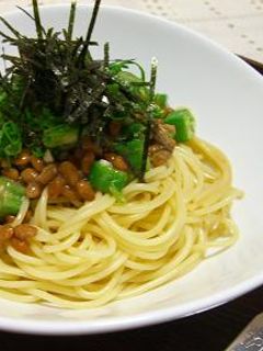 ネバネバ!納豆とオクラのパスタ-レシピのメイン写真