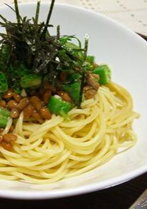 ネバネバ！納豆とオクラのパスタ-レシピのメイン写真