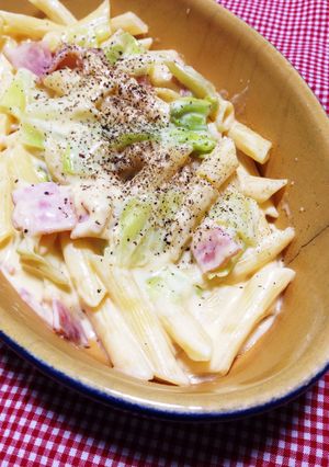 キャベツ入りペンネカルボナーラ-レシピのメイン写真