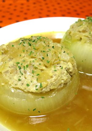 【ベジココット】玉ねぎ器の肉詰めスープ♪-レシピのメイン写真
