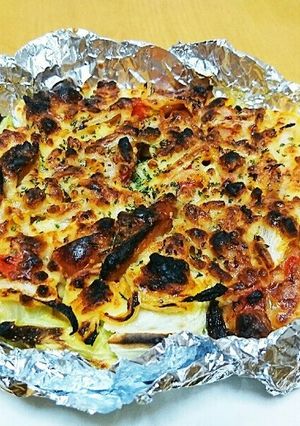 新玉ねぎと春キャベツの洋風チーズ焼き-レシピのメイン写真