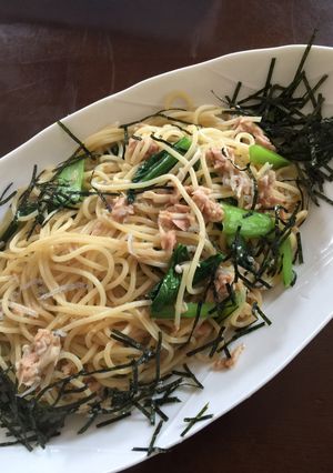 小松菜とツナの和風パスタ-レシピのメイン写真