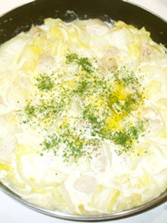 白菜と鶏むね肉と牛乳の簡単クリーム煮♪-レシピのメイン写真