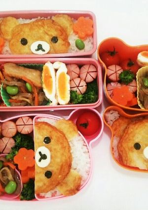 玉ねぎ天でリラックマ弁当☆キャラ弁-レシピのメイン写真