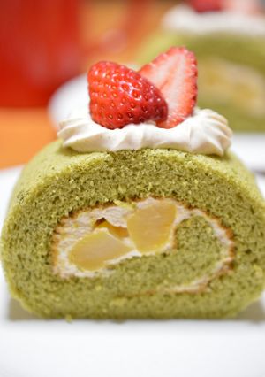きな粉クリームの抹茶ロール-レシピのメイン写真