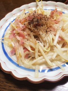 節約!簡単!もやしベーコン炒め!-レシピのメイン写真