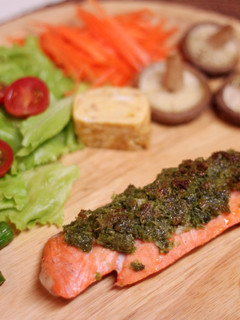 ほうれん草パウダー入り☆鮭のパン粉焼き-レシピのメイン写真