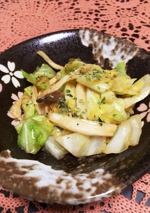 箸すすむ！キャベツとエリンギのパタポン♡-レシピのメイン写真