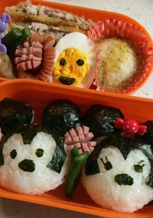 ミッキー＆ミニー キャラ弁-レシピのメイン写真