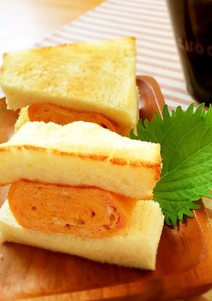たらこたっぷり＊厚焼き卵のサンドイッチ-レシピのメイン写真