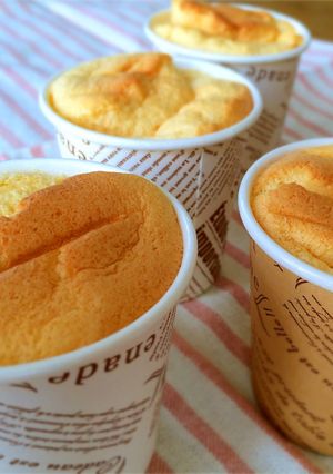 紙コップでノンオイルふわ②豆腐シフォン♡-レシピのメイン写真