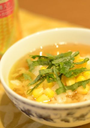 コーンバター醤油のひげ茶漬け-レシピのメイン写真