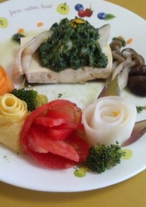 薔薇に囲まれて♪たらと豆腐とほうれん草♪-レシピのメイン写真