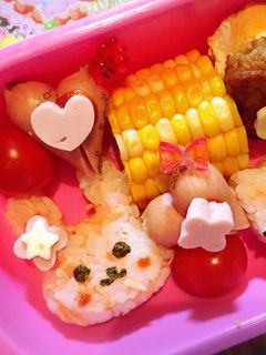 うさぎ ねこ おにぎり キャラ弁-レシピのメイン写真