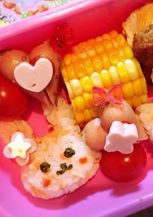うさぎ ねこ おにぎり キャラ弁-レシピのメイン写真