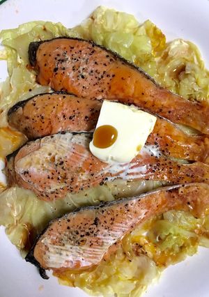 簡単な塩鮭のレンジ蒸し-レシピのメイン写真