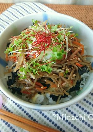バター香るきんぴらチーズ丼-レシピのメイン写真