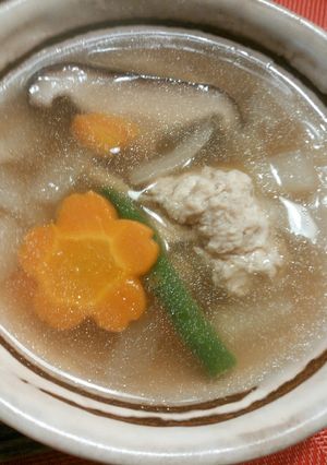 鶏胸肉ふわふわ(^^)つくねスープ-レシピのメイン写真