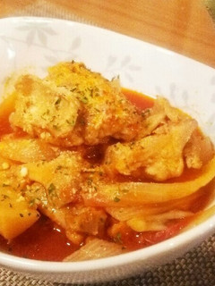 鶏肉と筍のトマト煮-レシピのメイン写真