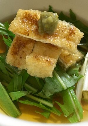 柚子胡椒で★水菜&カリッと揚げのおすまし-レシピのメイン写真