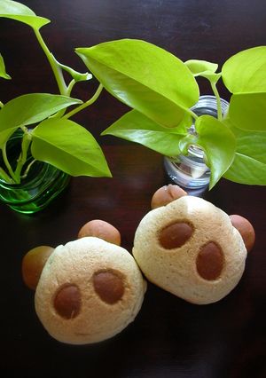 レンジパンで「ぱんだメロンパン」♪-レシピのメイン写真