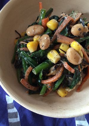 常備菜・ひじきと大豆の三色サラダ-レシピのメイン写真