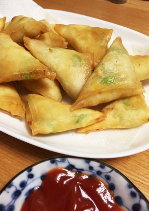 おつまみにお弁当に☆はんぺんの三角春巻き-レシピのメイン写真