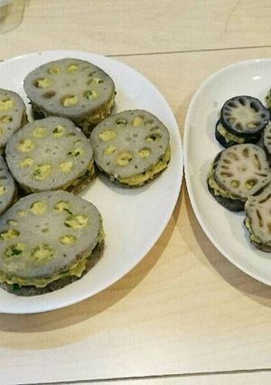蓮根はさみ蒸し(レンジで)-レシピのメイン写真