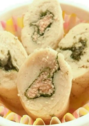 簡単レンチン❤ささみの梅しそ・明太子巻き-レシピのメイン写真