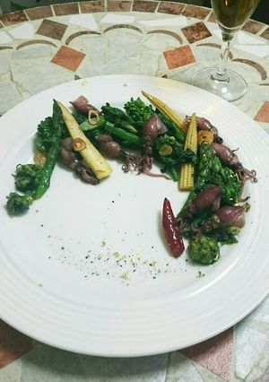ﾎﾀﾙｲｶと春野菜のｱｰﾘｵｵｰﾘｵ-レシピのメイン写真