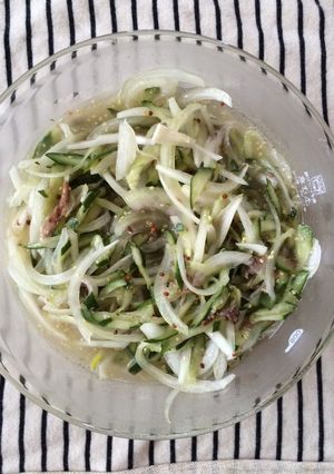 常備菜★アンチョビで。胡瓜と玉葱のマリネ-レシピのメイン写真