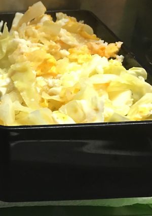 【弁当_炭水化物】米_キャベツ_卵で丼物-レシピのメイン写真