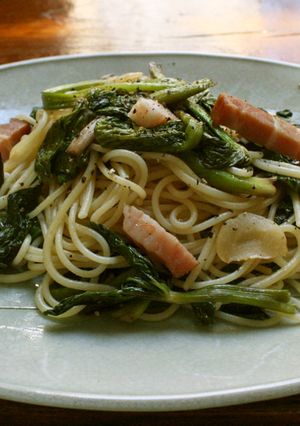 春の味☆山菜☆ヤチブキとベーコンのパスタ-レシピのメイン写真