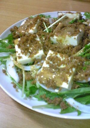新たまねぎ♪豆腐とそぼろのサラダ-レシピのメイン写真