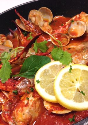 【フライパンで簡単】魚介のトマト煮込み-レシピのメイン写真