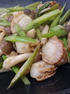 アスパラとホタテのバター醤油炒め-レシピのメイン写真