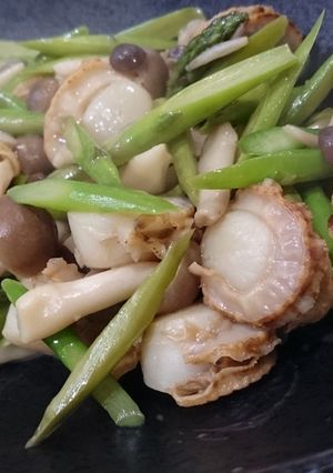 アスパラとホタテのバター醤油炒め-レシピのメイン写真