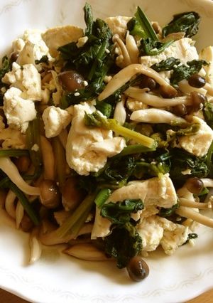 豆腐ときのこのにんにく炒め-レシピのメイン写真